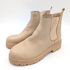 Marc Fisher Pietro Slip-On Chelsea Boots Women's Beige Size US8.5M EU39